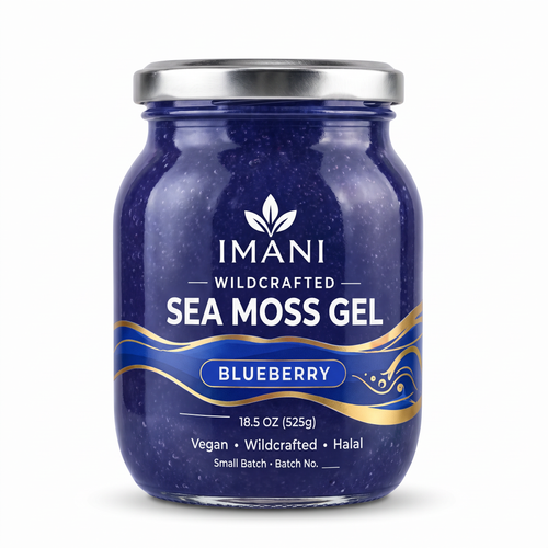 IMANI Blueberry Sea Moss Gel 18.5 oz new label